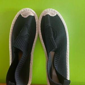 Black Slip-On Espadrille Shoes .NEW.